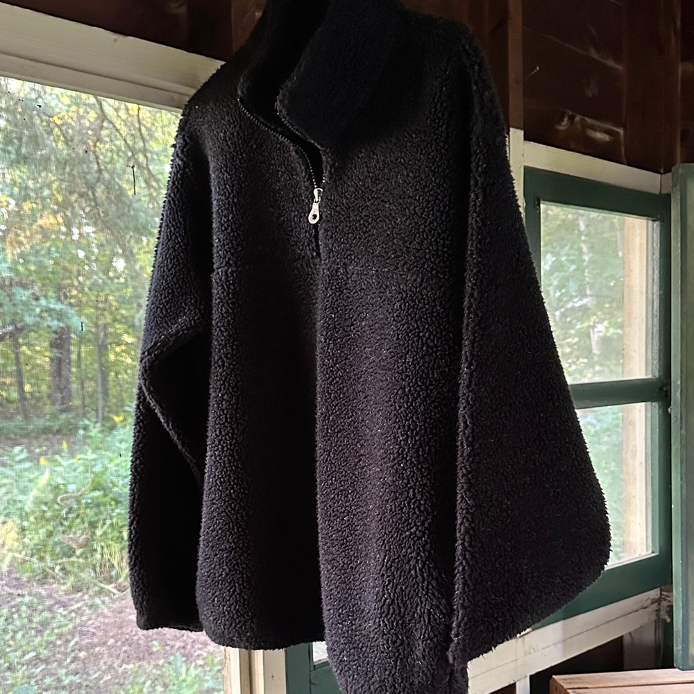 Land’s End Quarter Zip Preppy Fleece Men's Sweater Large